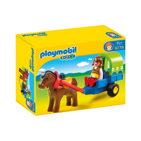 百乐宝玩偶玩具1.2.3彩色马车6779 - PLAYMOBIL 1.2.3 Bunte Pferdekutsche 6779