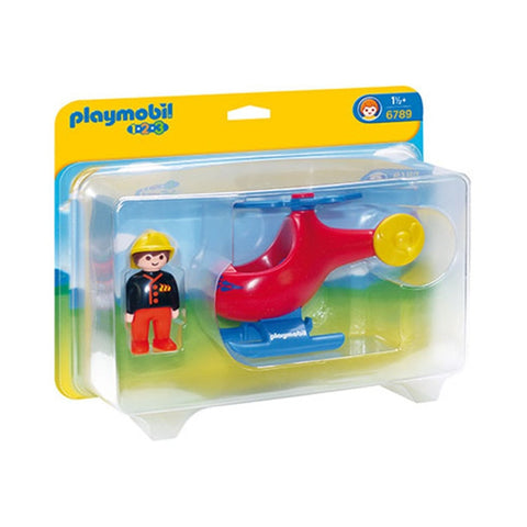 百乐宝玩偶玩具1.2.3消防直升机6789 - PLAYMOBIL 1.2.3 Feuerwehrheli 6789