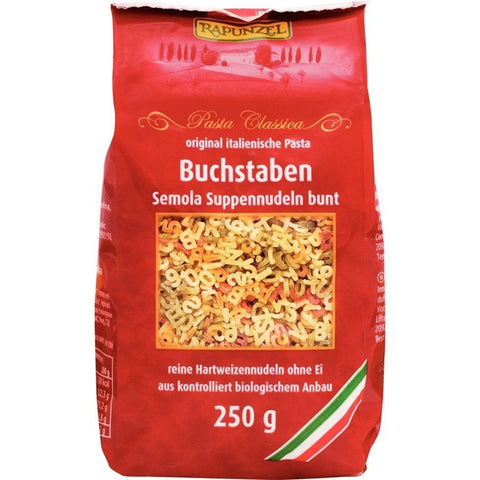 长发公主儿童有机彩色字母面250g - Rapunzel Bio Buchstaben Semola Suppennudeln bunt 250g