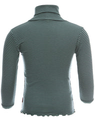 name it 墨绿卷领环纹长袖衫VYMA - Langarmshirt VYMA mit Rollkragen geringelt in dunkelgrün