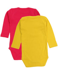 name it 黄色加粉红长袖紧身连衣裤文思（VANSI） 2件装 - Langarm-Body 2er-Pack VANSI in gelb/pink