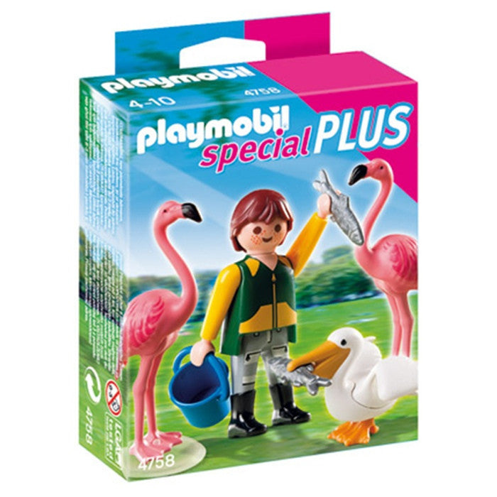 百乐宝玩偶玩具饲养员与热带鸟类4758 - PLAYMOBIL Special PLUS Tierpfleger mit exotischen Vögeln 4758