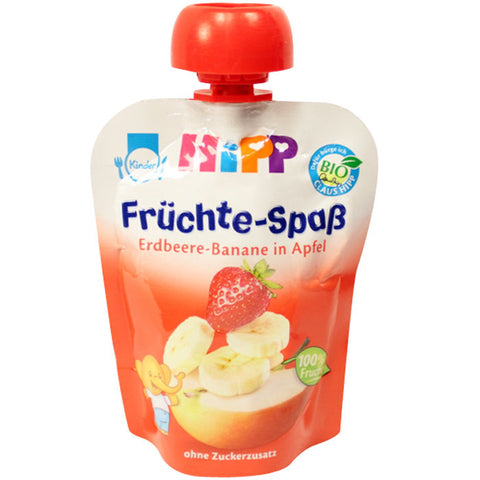 喜宝有机果泥吸吸乐 草莓、香蕉和苹果味 六包装 每包90g - 90g Hipp Früchte-Spaß Erdbeer-Banane-Apfel 6er pack