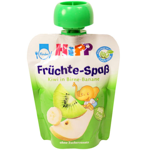 喜宝有机果泥吸吸乐 猕猴桃、梨和香蕉味 六包装 每包90g - 90g Hipp Früchte-Spaß Kiwi-Birne-Banane 6er pack