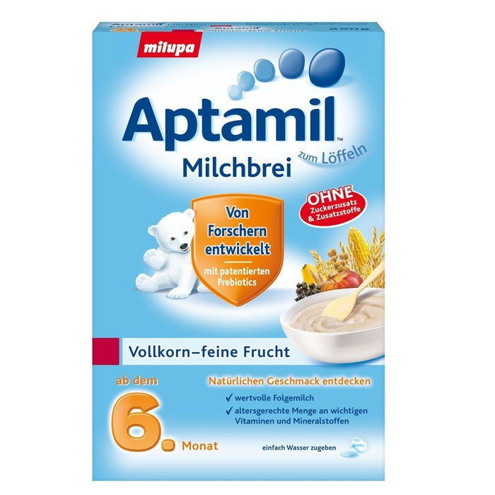 爱他美牛奶米糊全麦水果6个月以上250g - Aptamil Milchbrei Vollkorn-feine Frucht 250g
