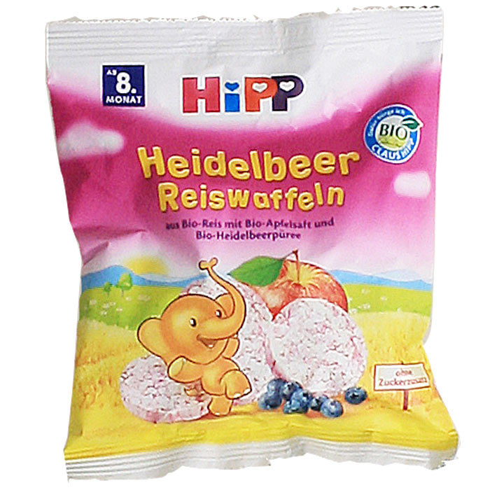 喜宝蓝莓口味大米松饼 8个月以上 七包装 每包35g - 7er Pack 35g Hipp Heidelbeer Reiswaffeln