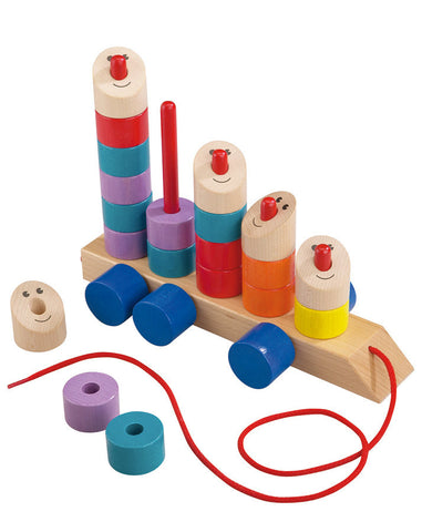 HABA21件玩具拉车五彩车队 - Ziehfigur Convoi 21-teilig in bunt