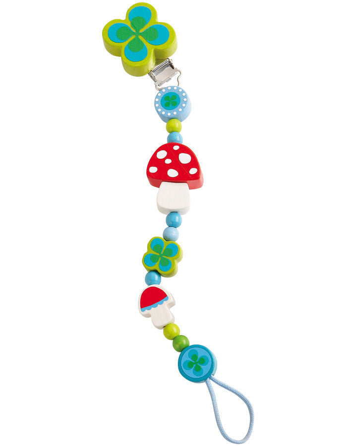 HABA木制吉祥物奶嘴挂链红绿色 - Holz-Schnullerkette Glücksbringer in grün/rot