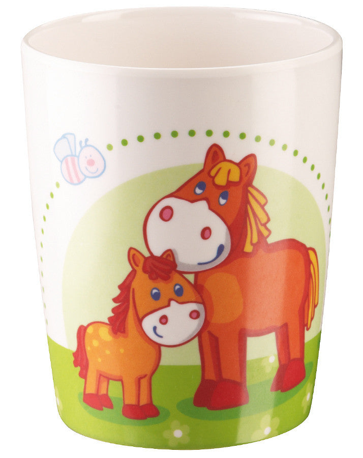 HABA农庄杯白绿色 - Trinkbecher Bauernhof in weiß-grün