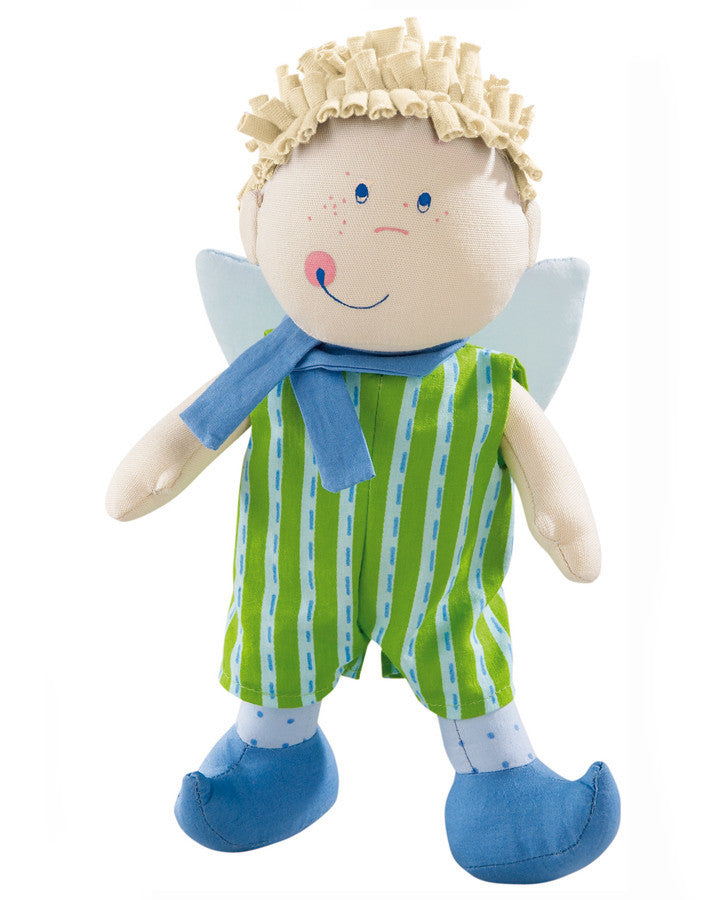 HABA纯天然娃娃守护天使托尼蓝绿色 - Pure-Nature-Puppe Schutzengel Toni in grün-blau