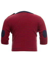 Petit Bateau船锚图案长袖衫环纹蓝色 - Langarmshirt ANKER geringelt in dunkelblau
