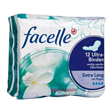 Facelle Ultra超长日用/量少夜用绵柔护翼卫生巾4滴水 285mm 12片 - Facelle Ultra Binden seidig weiche Oberfläche extra lang mit Flügeln 285mm 12Stück